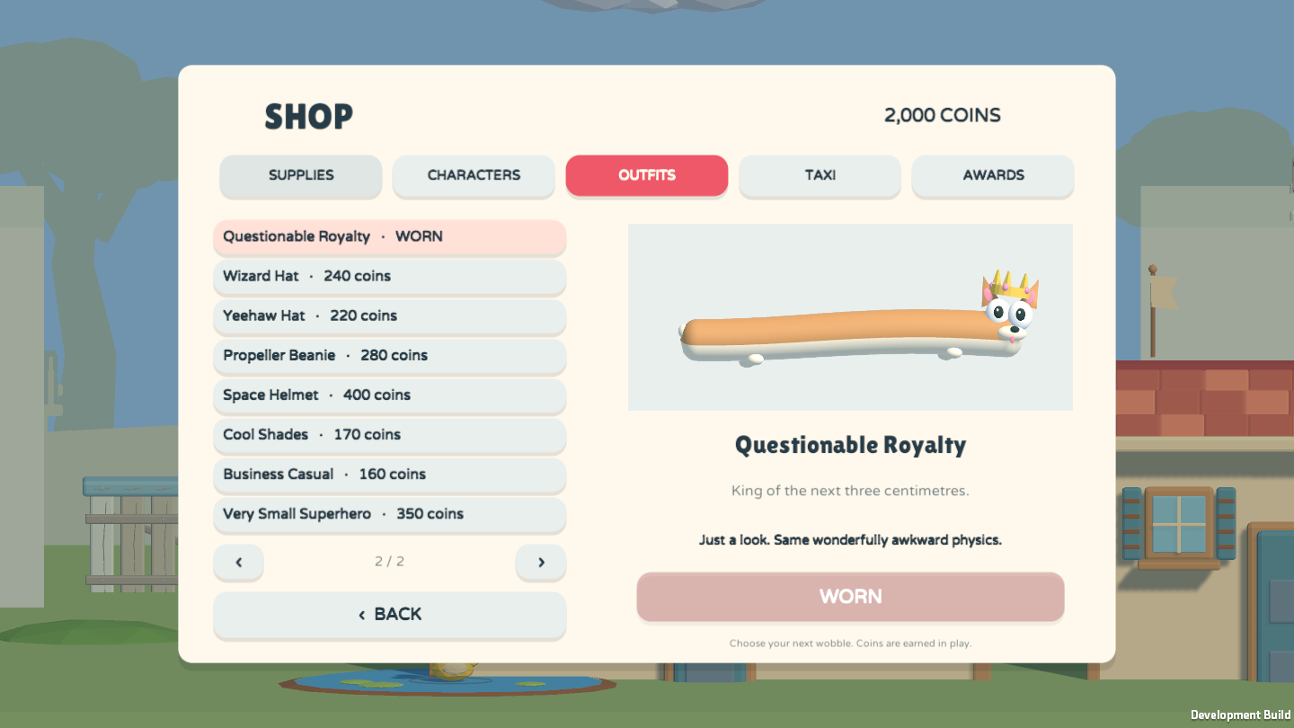 In-game Corgi character: an extra-long corgi wearing a small crown